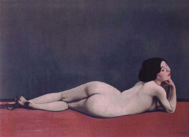 Felix Vallotton Reclining Nude on a Red Carpet France oil painting art